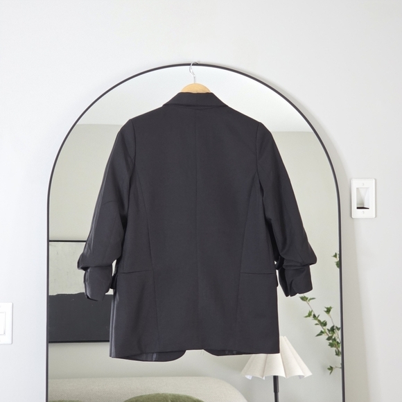 Another Story Black Ruched Sleeve Blazer, Size Small - Picture 6 of 11